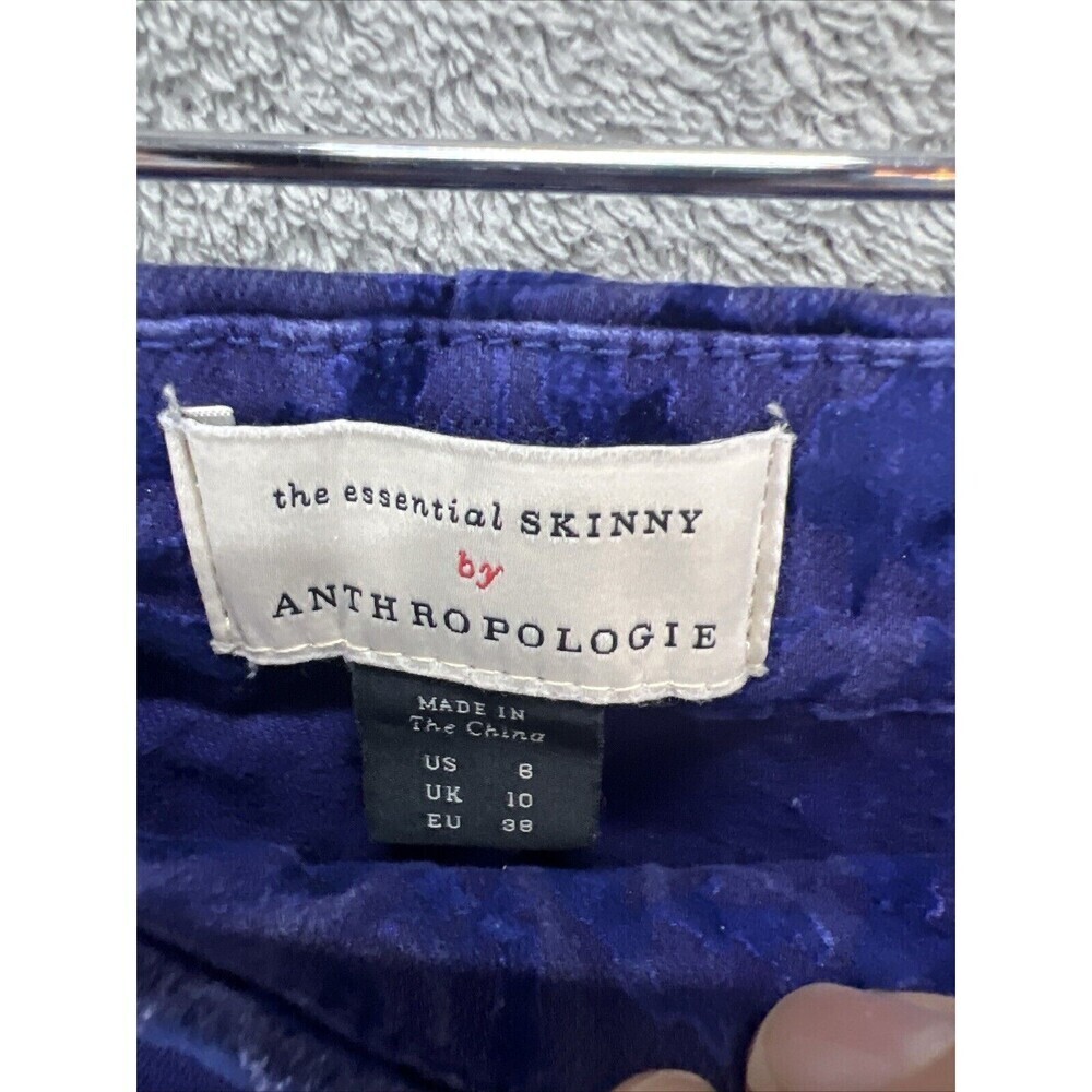 Anthropologie Pants The Essential Skinny Womens Size 6 Purple Velvet Lightweight - Picture 3 of 7